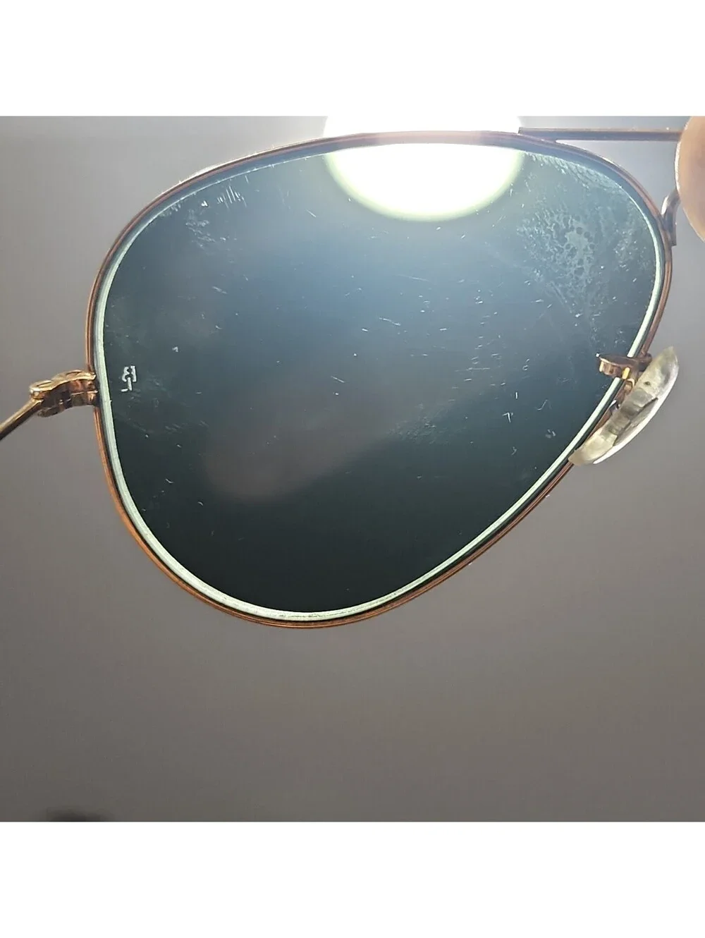 Ray Ban B&L Vintage Gold Metal Green Aviator Sunglasses 58-14 USA Exc Lenses
